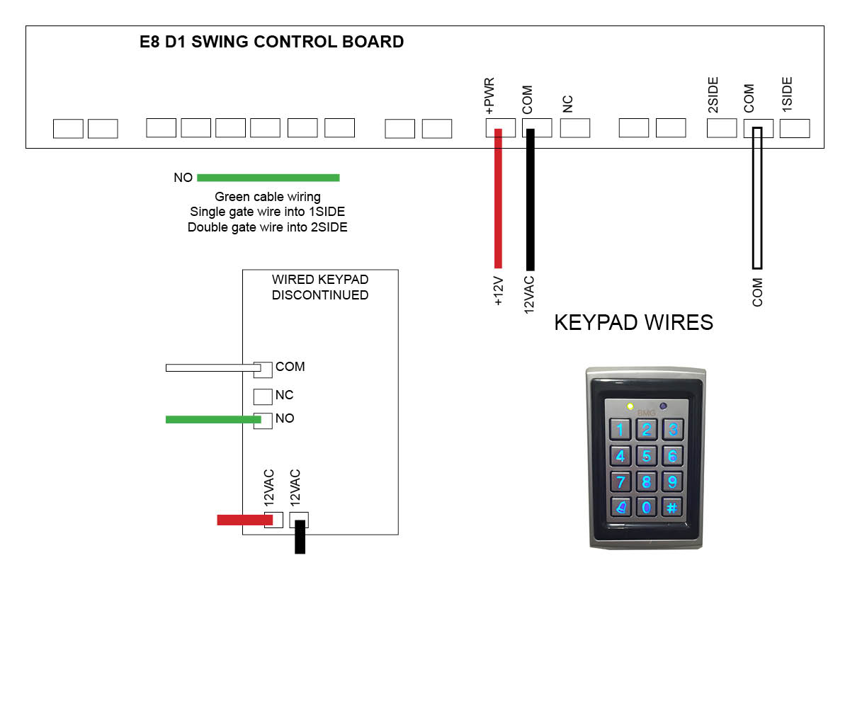hard wired keypad wired to E8 motor