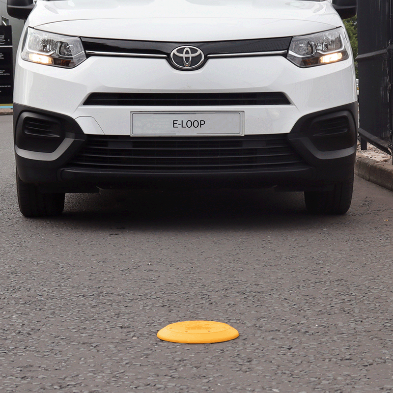 eLoop wireless vehicle sensor installed on driveway