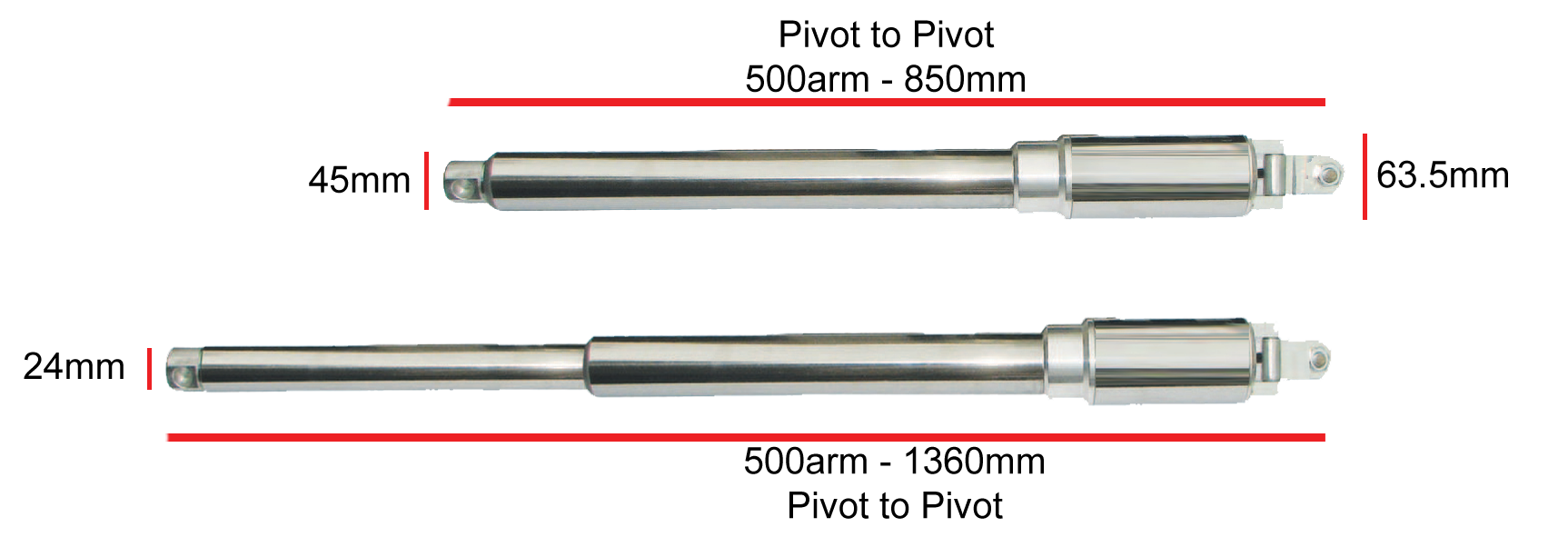 e8 500 actuator dimensions 