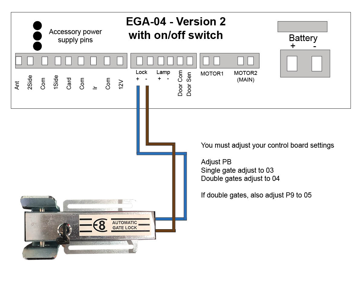 e8 electric gate lock wiring