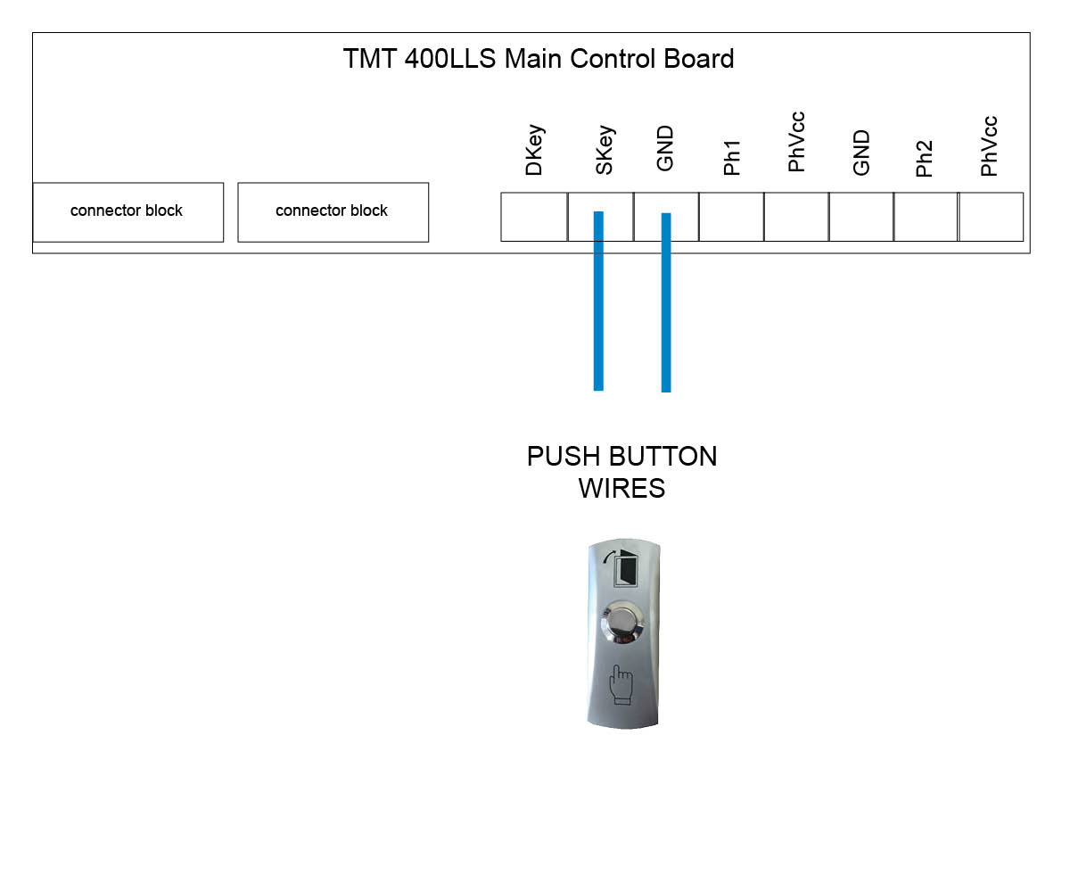 hard wired visitor push button wired to TMT 400LLS motor