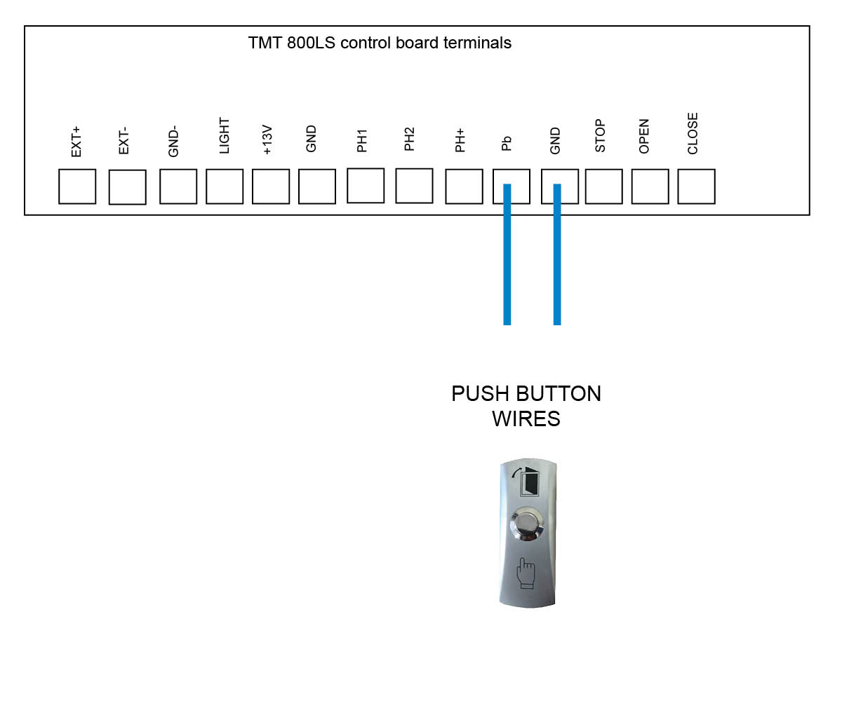 hard wired visitor push button wired to TMT 800LS motor