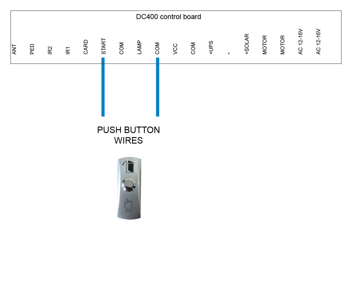 hard wired visitor push button wired to DC400 motor