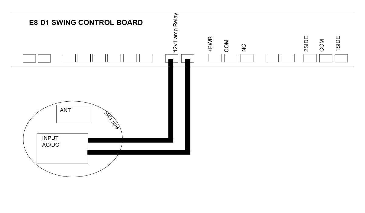Gate Warning Light wiring to E8 gate opener
