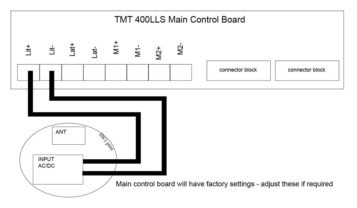 Gate Warning Light wiring to TMT 400LLS gate opener