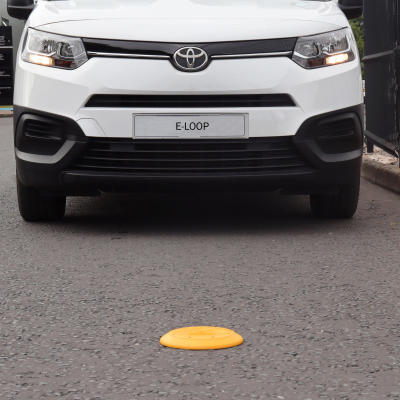 eLoop wireless vehicle sensor installed on driveway