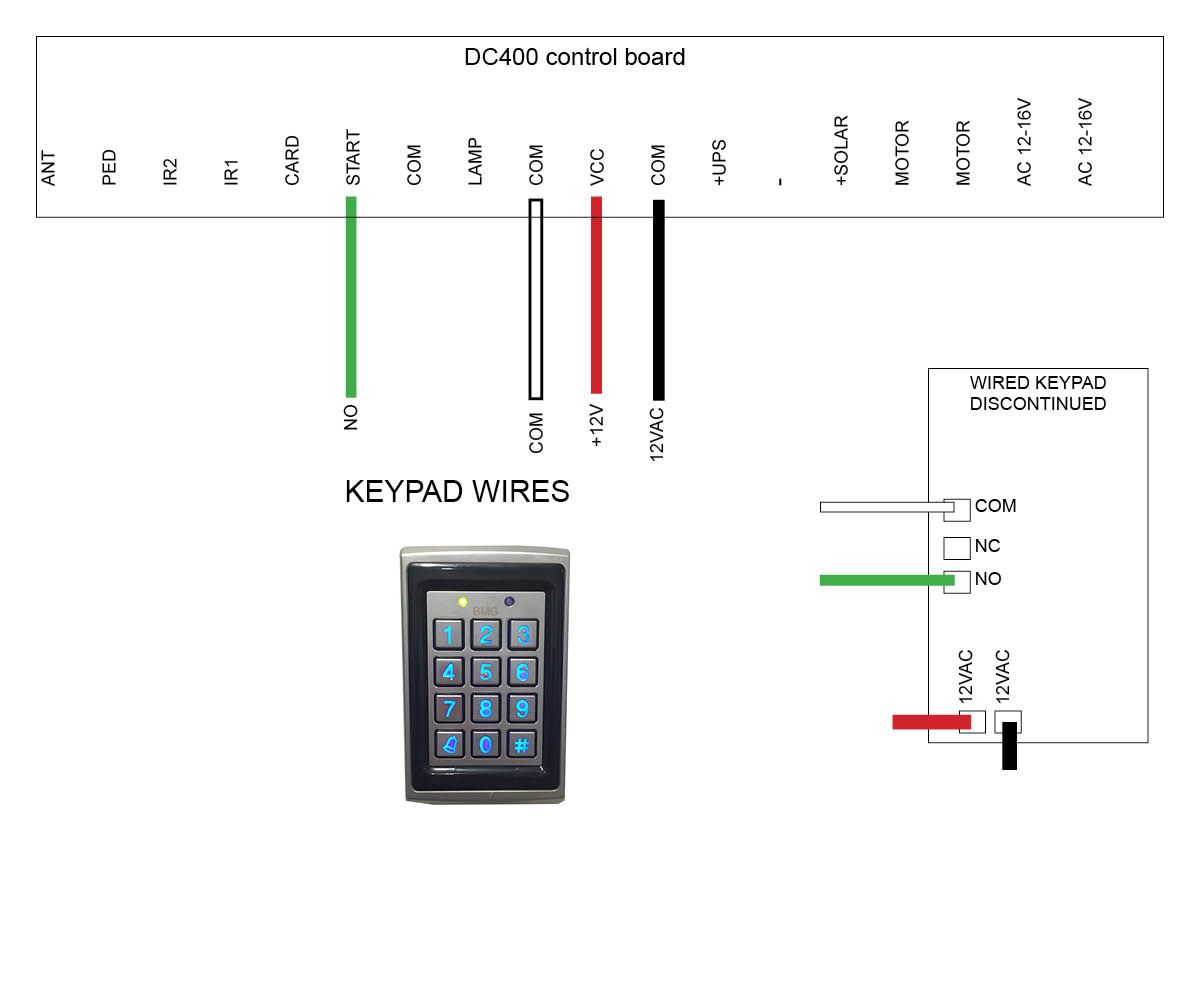 hard wired keypad wired to DC400 motor