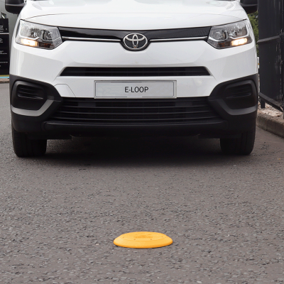 eLoop wireless vehicle sensor installed on driveway