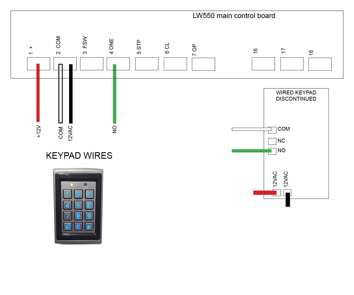 hard wired keypad wired to LW550 motor