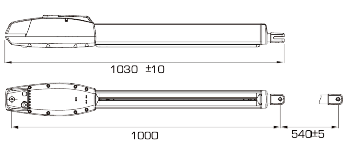 e8 500 actuator dimensions 