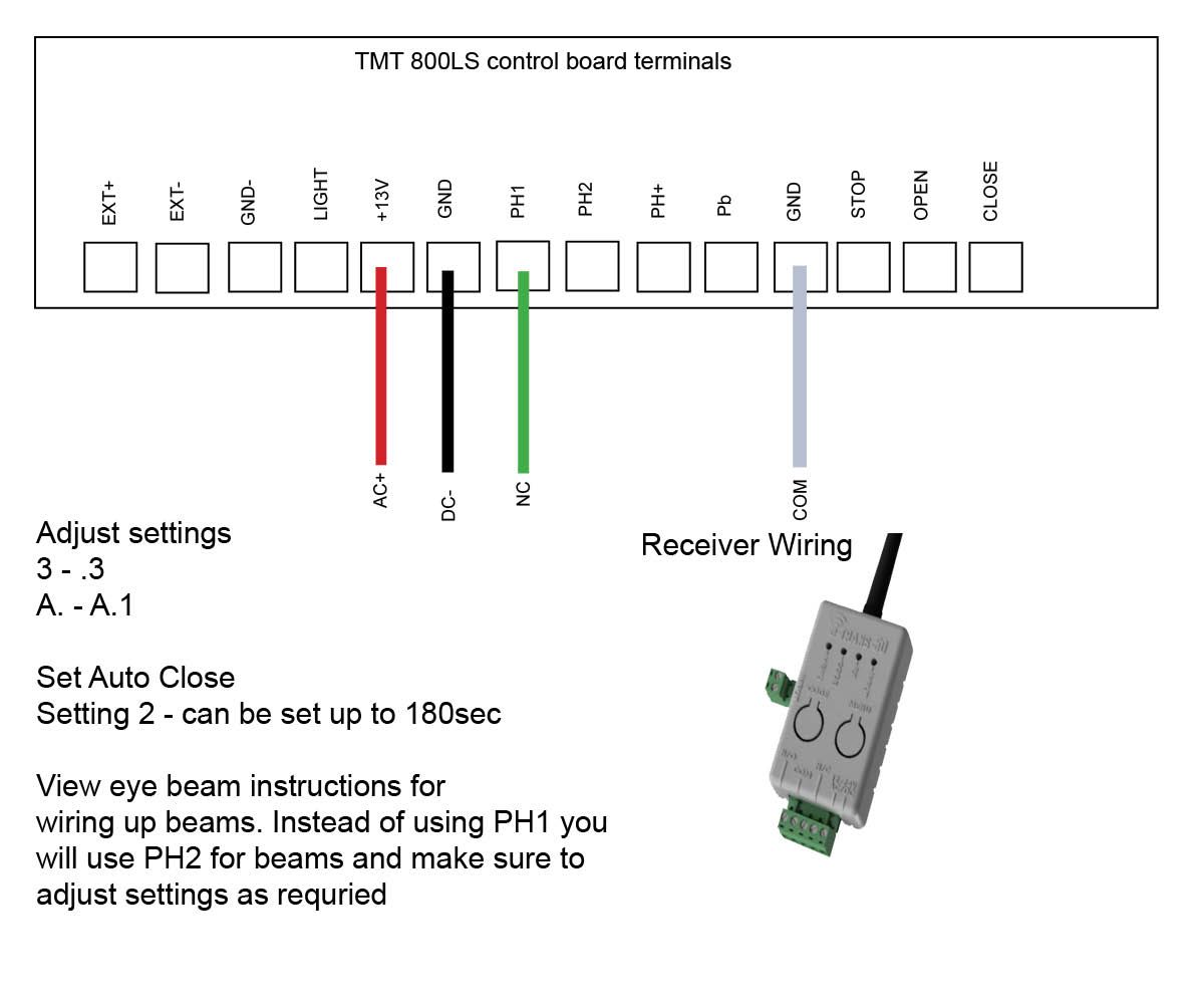 Wiring up e-loop to TMT 800LS gate opener